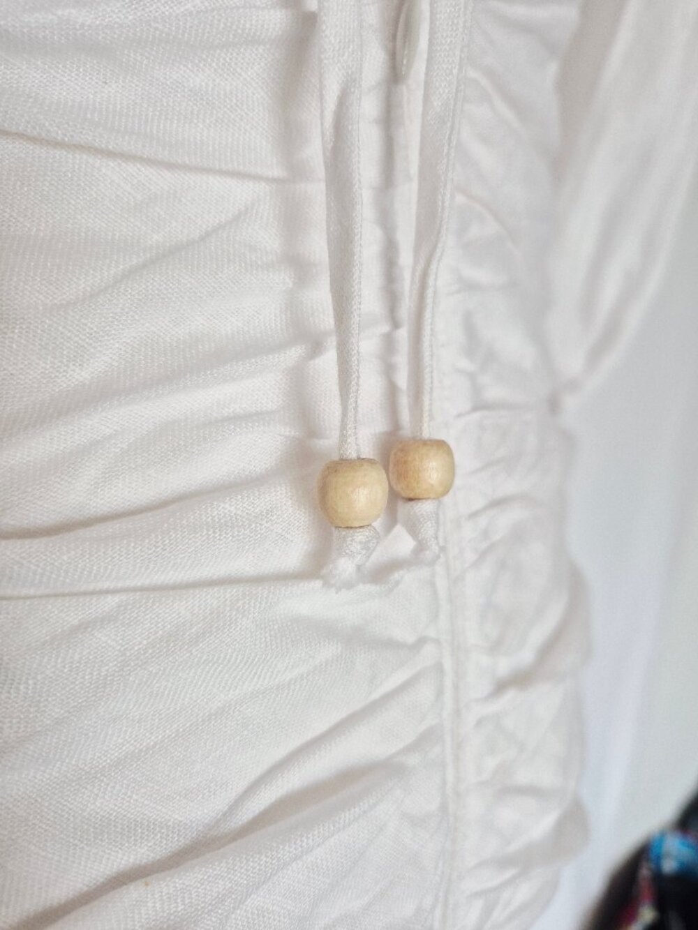 Showpo. 100% Linen Puff Sleeves Ruched Sexy Open Back Mini Dress White - Picture 8 of 16